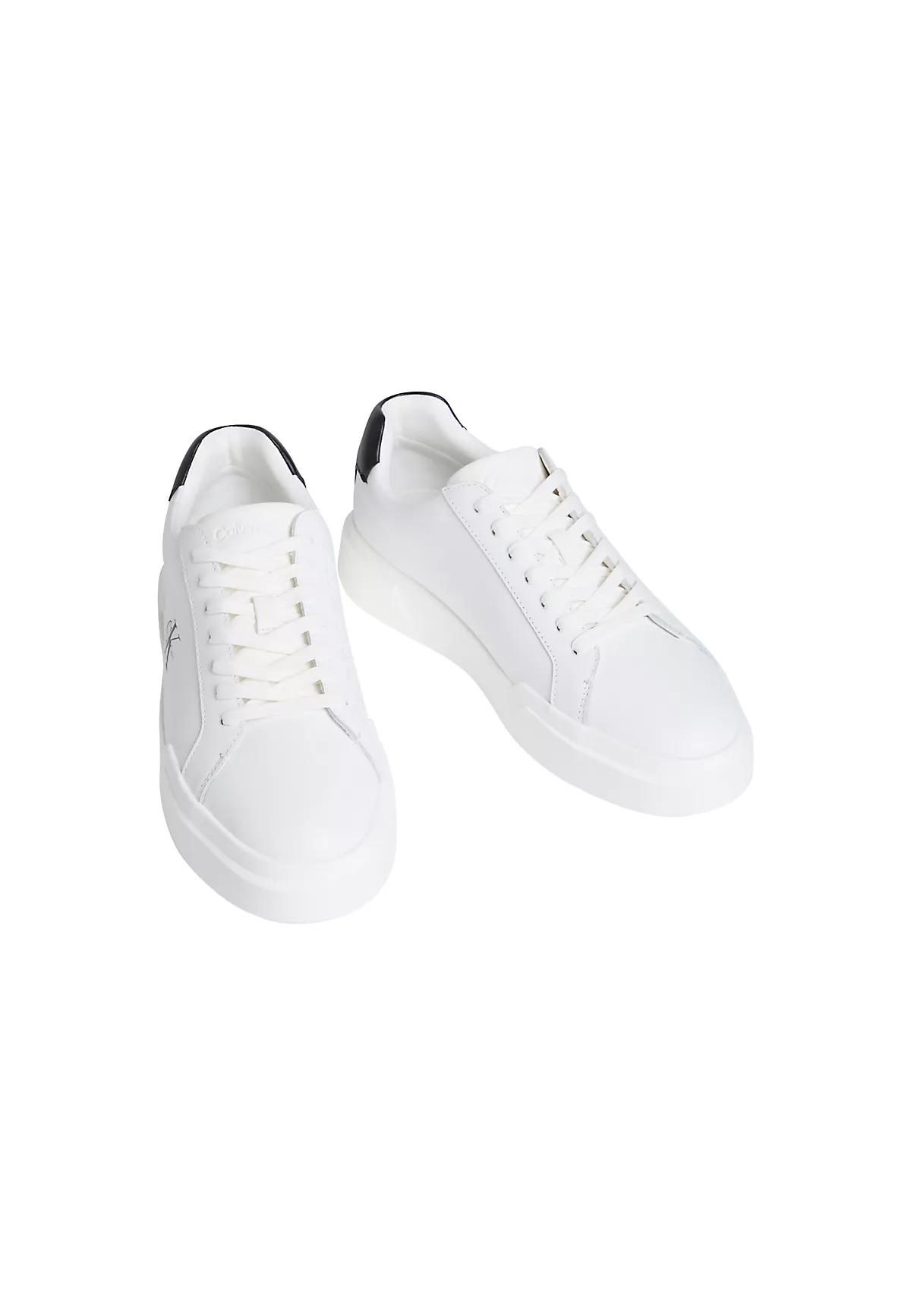 Calvin Klein Calvin Klein Erkek Logo Kabartmalı Düşük Bilekli %100 Deri Beyaz1 Sneaker YM0YM01344-06X