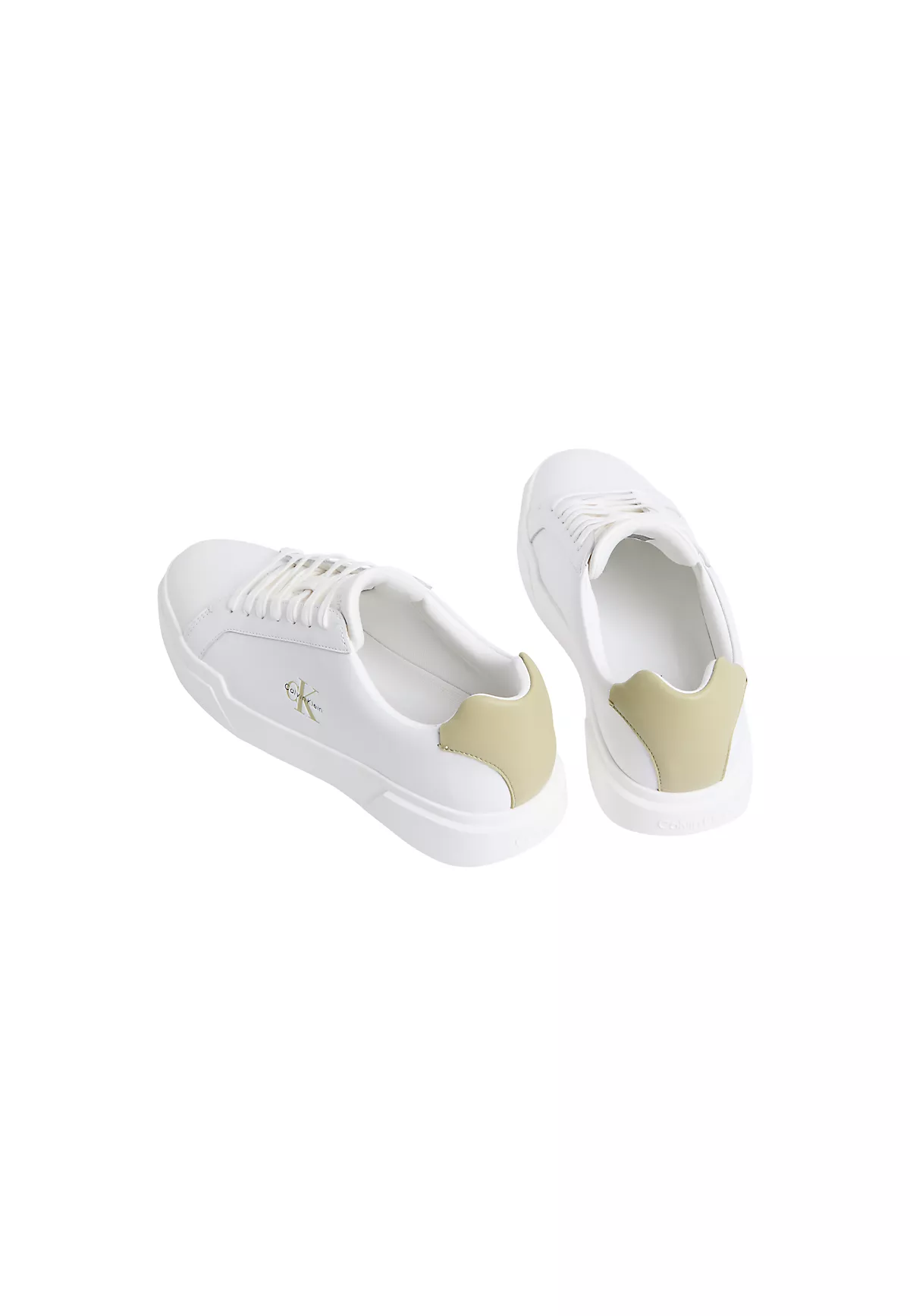 Calvin Klein Calvin Klein Erkek Logo Kabartmalı Düşük Bilekli %100 Deri Beyaz Sneaker YM0YM01344-0LE