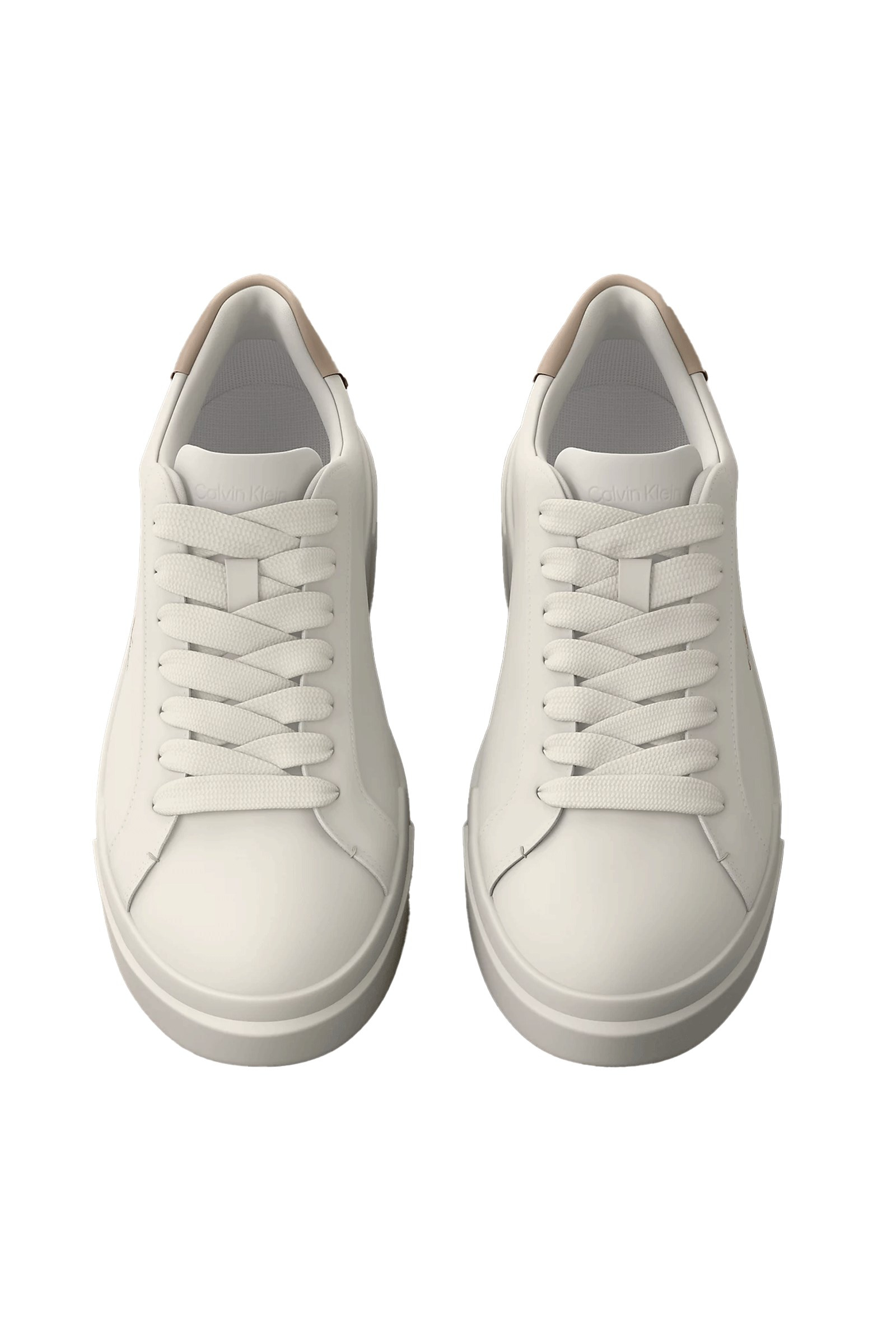 Calvin Klein Calvin Klein Erkek Logo Kabartmalı Düşük Bilekli %100 Deri Beyaz Sneaker YM0YM01344-0LC