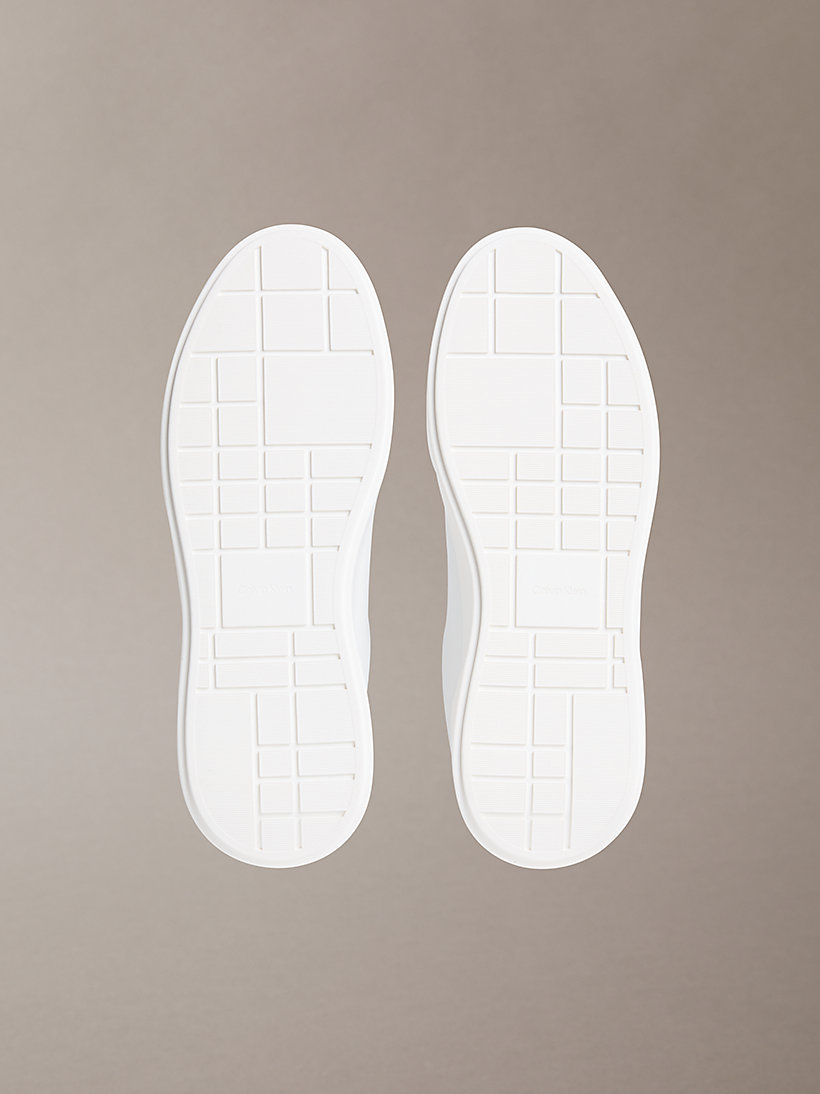 Calvin Klein Calvin Klein Erkek Logo Kabartmalı Düşük Bilekli %100 Deri Beyaz-Kahverengi Sneaker YM0YM01344-05O