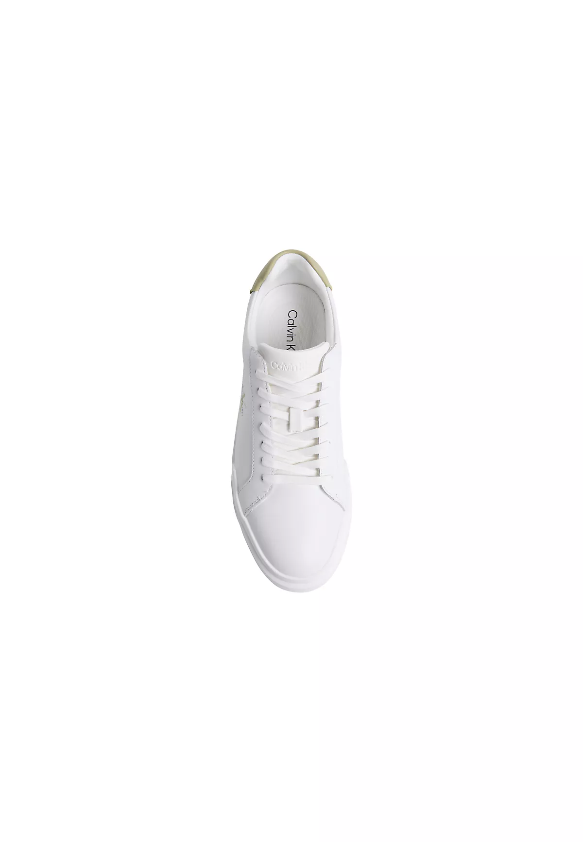 Calvin Klein Calvin Klein Erkek Logo Kabartmalı Düşük Bilekli %100 Deri Beyaz Sneaker YM0YM01344-0LE