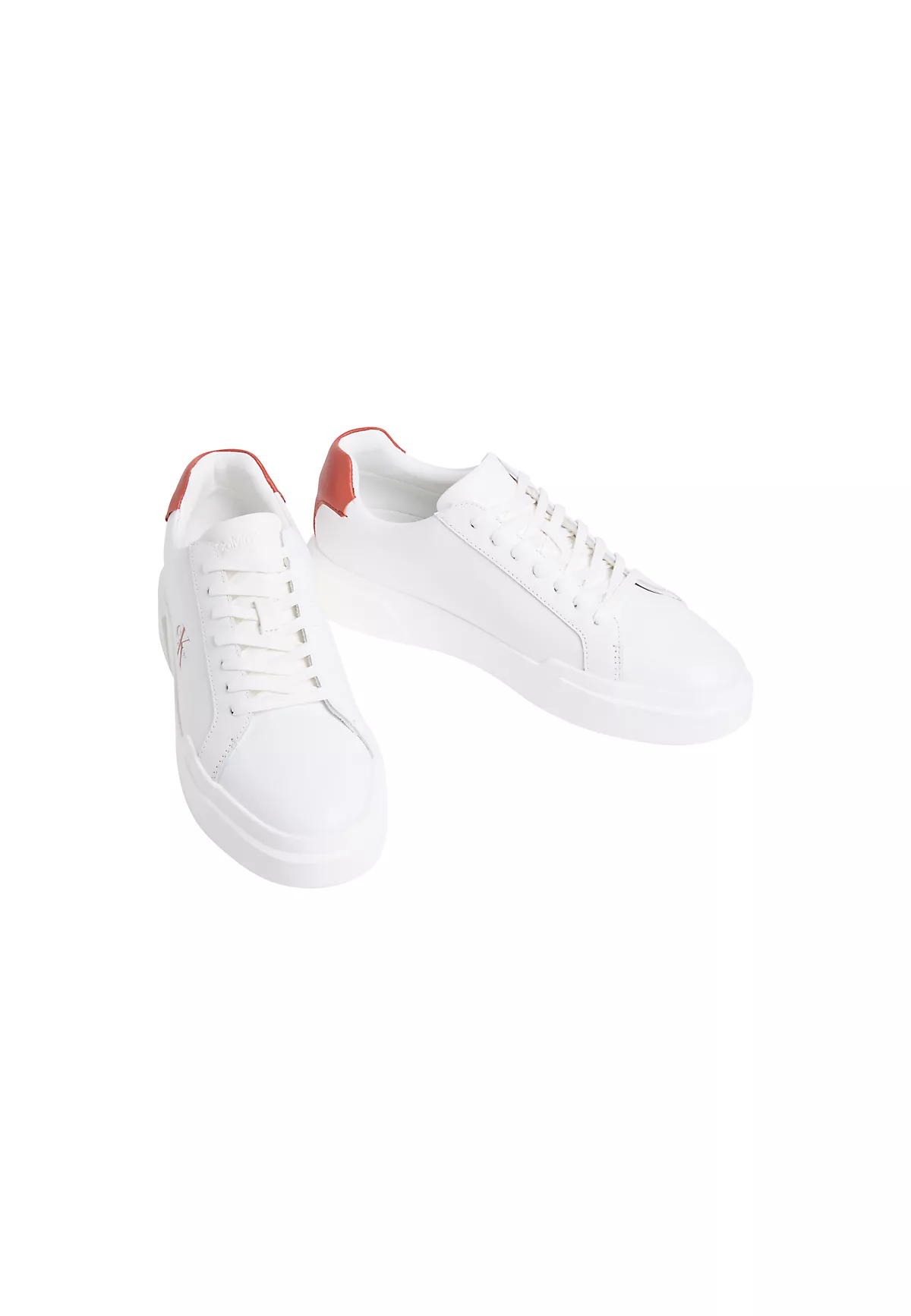 Calvin Klein Calvin Klein Erkek Logo Kabartmalı Düşük Bilekli %100 Deri Beyaz Sneaker YM0YM01344-0LG