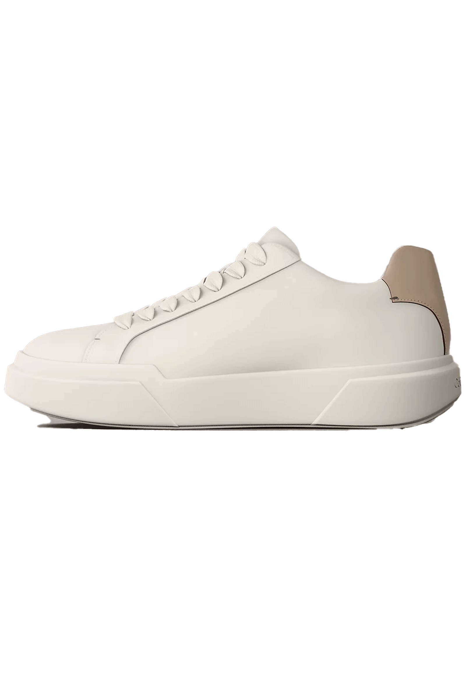 Calvin Klein Calvin Klein Erkek Logo Kabartmalı Düşük Bilekli %100 Deri Beyaz Sneaker YM0YM01344-0LC