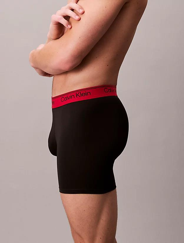 Calvin Klein Calvin Klein Erkek Logolu Elastik Bel Bantlı Uzun 3'lü Çok Renkli Boxer LV00NB4410-0AZ