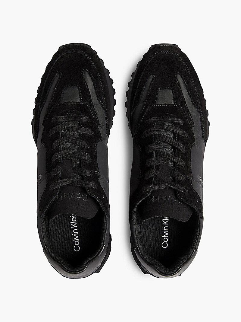 Calvin Klein Calvin Kleın Erkek Logolu Normal Kalıp Bağcıklı Günlük Siyah Ayakkabı HM0HM00497-00U