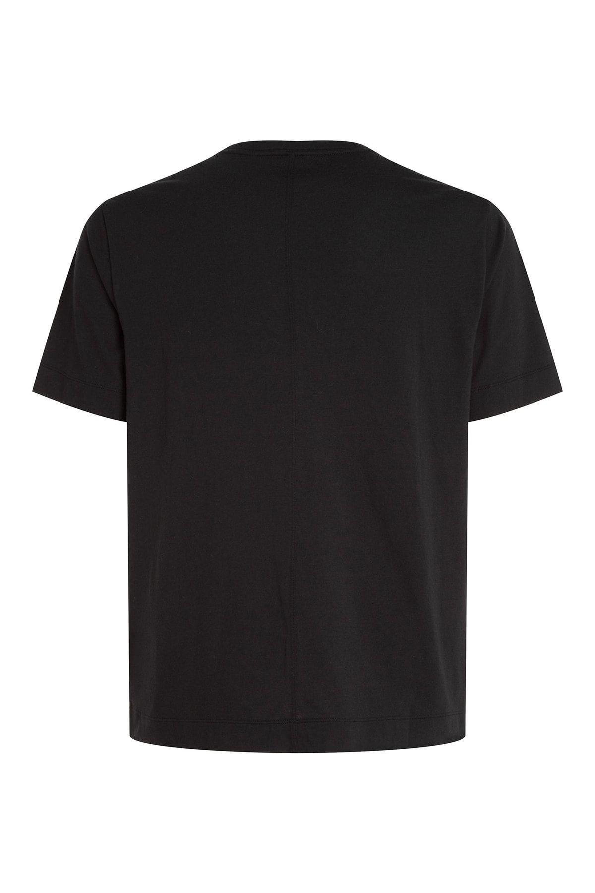 Calvin Klein Calvin Kleın Erkek Logolu Bisiklet Yaka Kısa Kol Standart Siyah T-Shirt 00GMS3K108-BAE