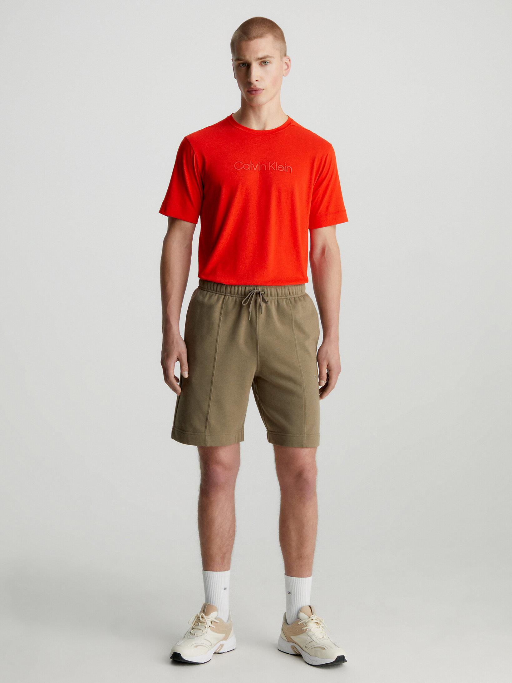 Calvin Klein Calvin Kleın Erkek Logolu Bisiklet Yaka Kısa Kol Standart Turuncu T-Shirt 00GMS3K108-XNZ