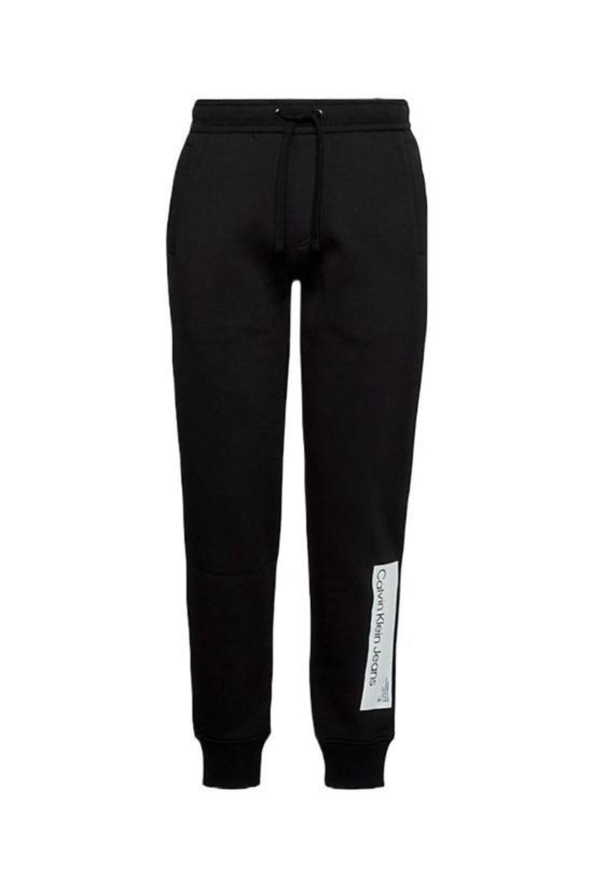 Calvin Klein Calvin Kleın Erkek Logolu Beli Ve Paçası Lastikli Cepli Siyah Eşofman Altı J30J324053-BEH