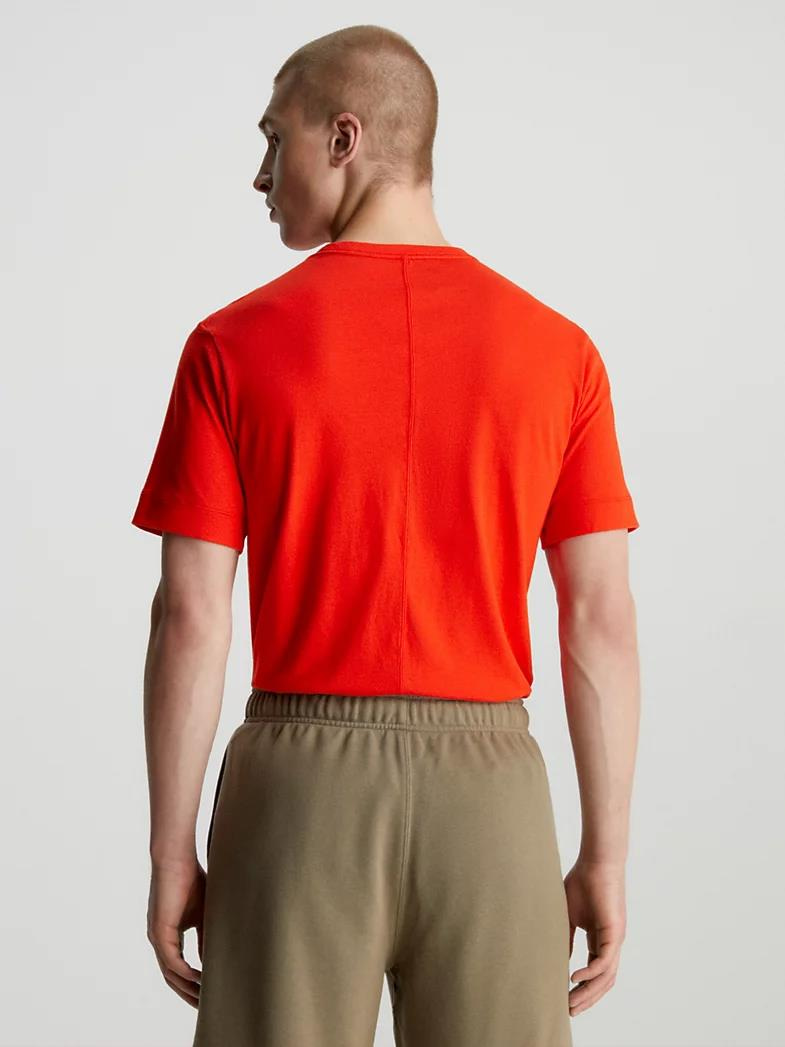 Calvin Klein Calvin Kleın Erkek Logolu Bisiklet Yaka Kısa Kol Standart Turuncu T-Shirt 00GMS3K108-XNZ