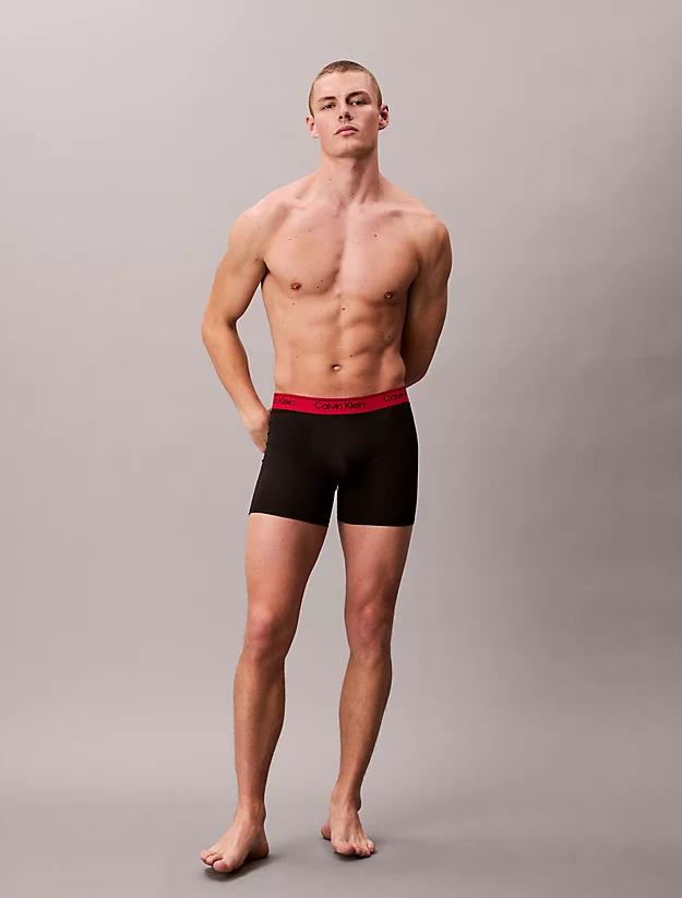 Calvin Klein Calvin Klein Erkek Logolu Elastik Bel Bantlı Uzun 3'lü Çok Renkli Boxer LV00NB4410-0AZ