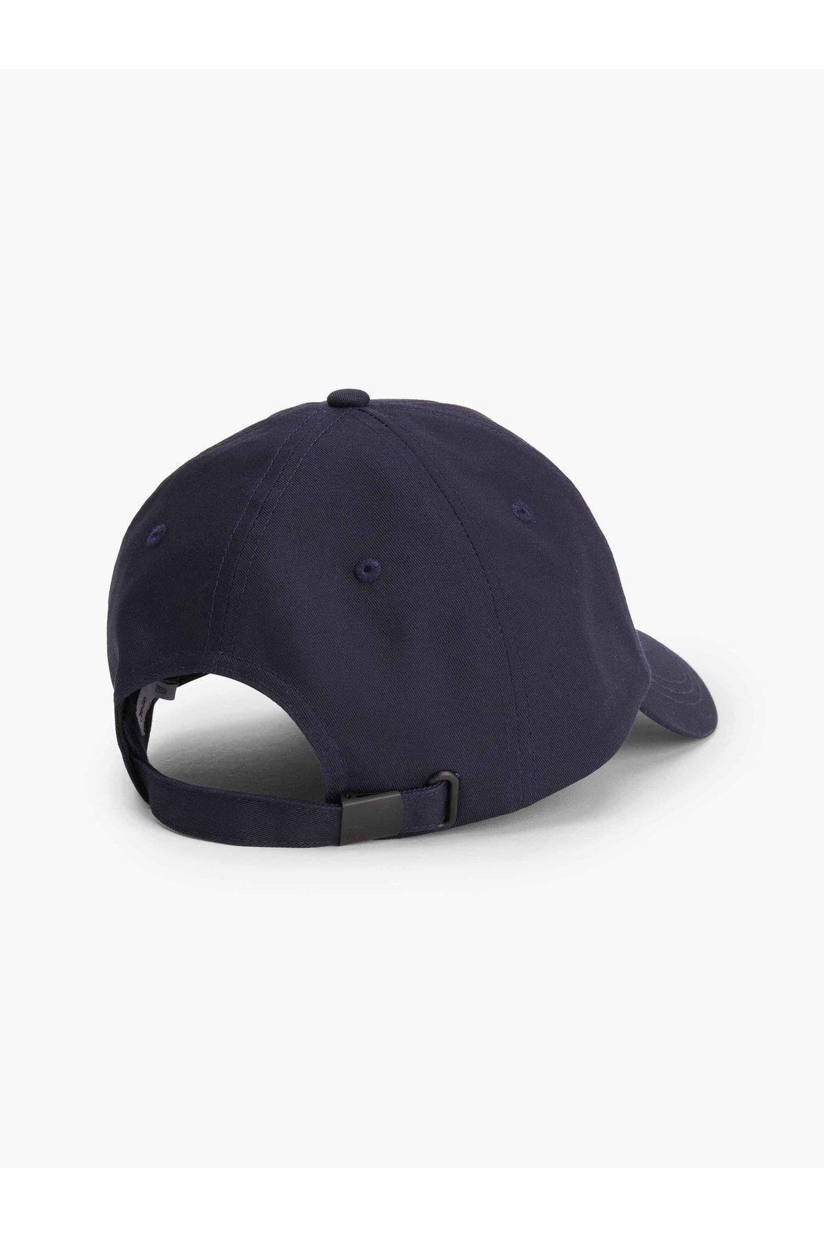 Calvin Klein Calvin Kleın Erkek Logolu Dokuma Kumaş Normal Kalıp Mavi Şapka K50K505737-CCM