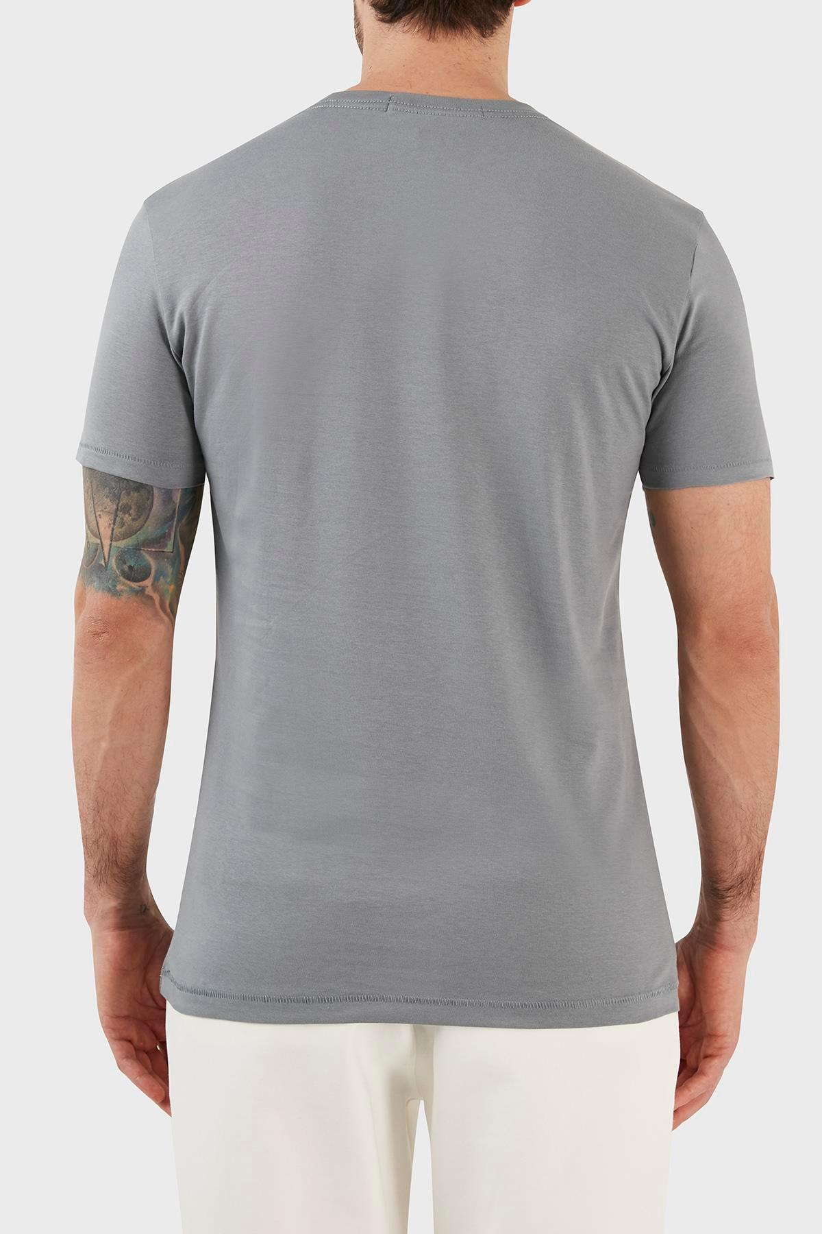 Calvin Klein Calvin Kleın Erkek Logolu Kısa Kollu Pamuklu Gri T-Shirt J30J322511-PN6