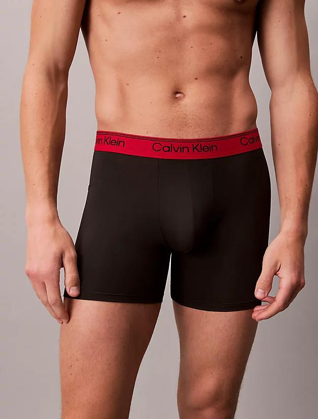 Calvin Klein Calvin Klein Erkek Logolu Elastik Bel Bantlı Uzun 3'lü Çok Renkli Boxer LV00NB4410-0AZ