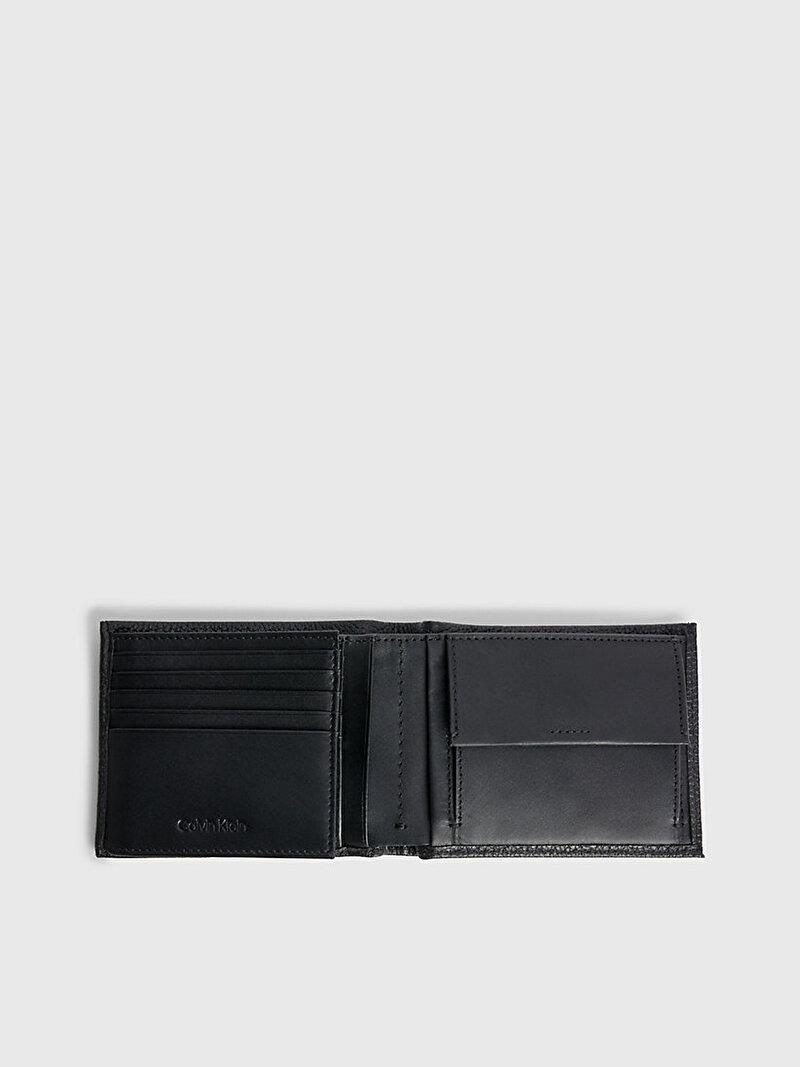 Calvin Klein Calvin Kleın Erkek Logolu Hakiki Deri Kart Bölmeli Siyah Cüzdan K50K507969-BAX