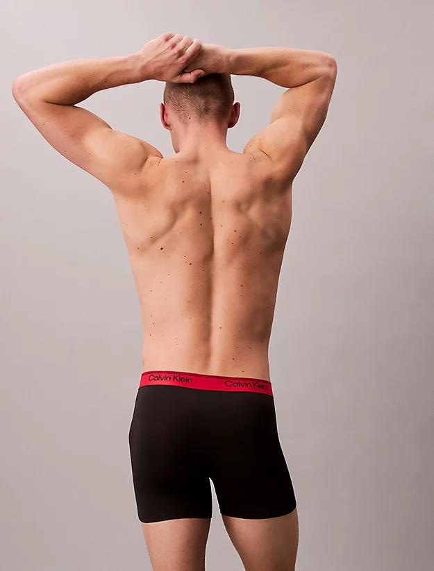 Calvin Klein Calvin Klein Erkek Logolu Elastik Bel Bantlı Uzun 3'lü Çok Renkli Boxer LV00NB4410-0AZ