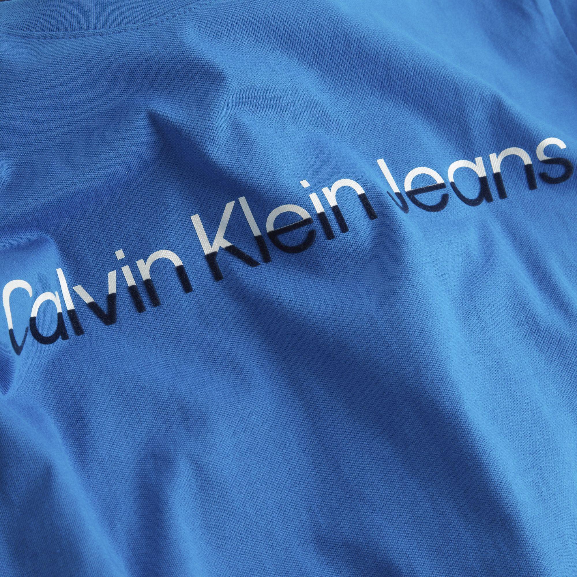 Calvin Klein Calvin Kleın Erkek Logolu Kısa Kollu Pamuklu Mavi T-Shirt J30J322511-C3B