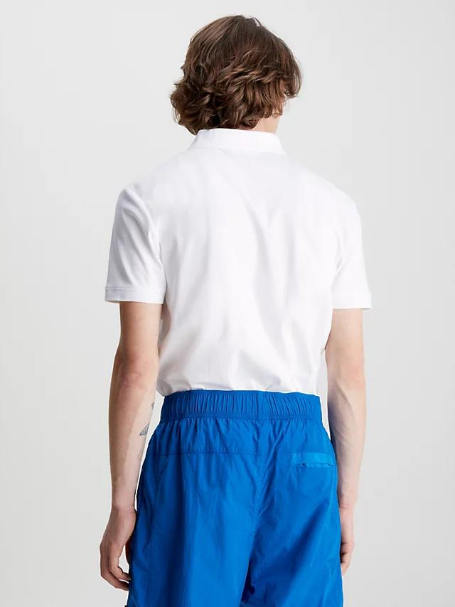 Calvin Klein Calvin Kleın Erkek Marka Logolu Polo Yakalı Organik Pamuklu Beyaz Polo Yaka T-Shirt J30J322854-YAF
