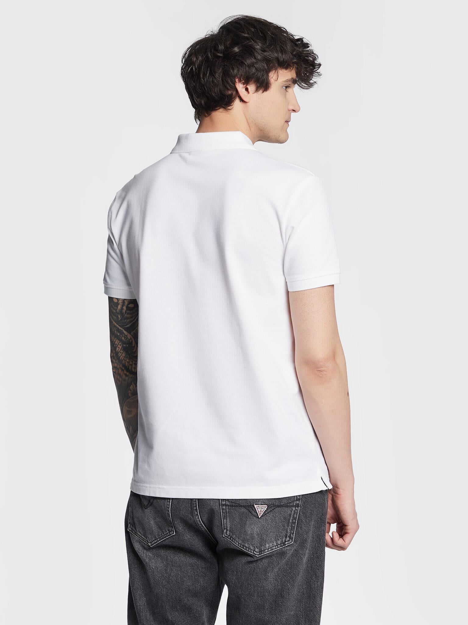 Calvin Klein Calvin Kleın Erkek Marka Logo Detaylı Kısa Kollu Yuvarlak Yakalı Beyaz Polo Yaka T-Shirt J30J322856-YAF