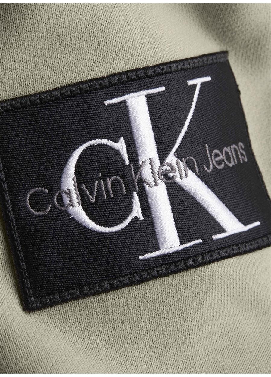 Calvin Klein Calvin Kleın Erkek Marka Logo Detaylı Regular Fit Uzun Kollu Bej Sweatshirt J30J323426-PED