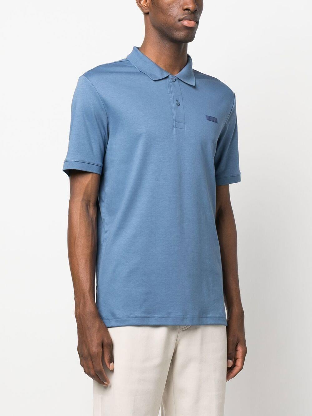 Calvin Klein Calvin Kleın Erkek Marka Logolu Polo Yakalı Organik Pamuklu Mavi2 Polo Yaka T-Shirt K10K111657-C4Q