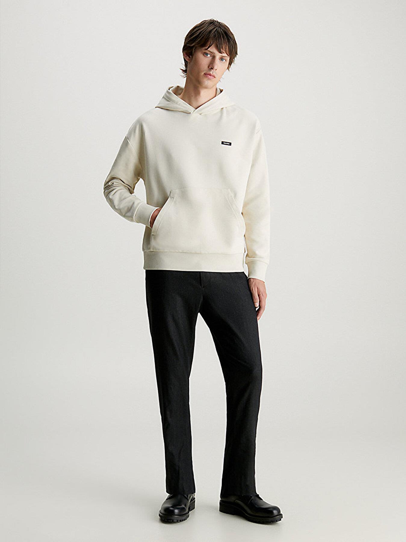 Calvin Klein Calvin Kleın Erkek Marka Logolu Kapüşonlu Uzun Kollu Rahat Günlük Turuncu Sweatshirt K10K110606-PB5