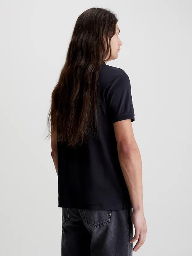 Calvin Klein Calvin Kleın Erkek Marka Logolu Polo Yakalı Organik Pamuklu Siyah Polo Yaka T-Shirt J30J322854-BEH