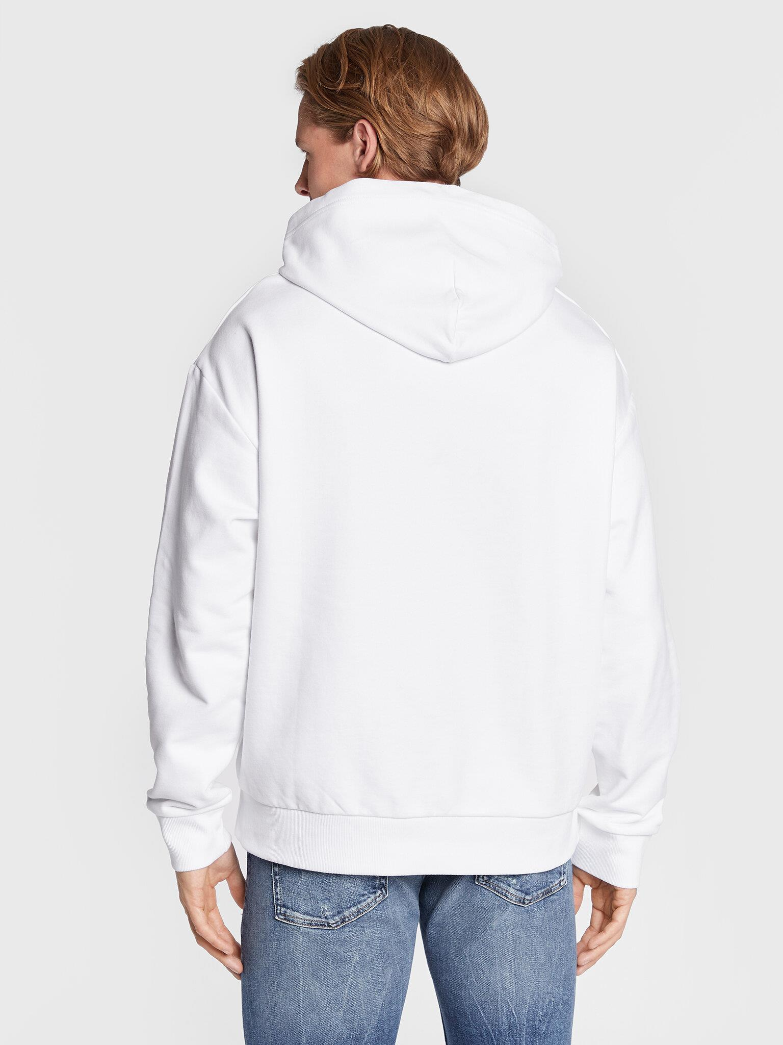 Calvin Klein Calvin Kleın Erkek Marka Logolu Kapüşonlu Uzun Kollu Rahat Günlük Beyaz Sweatshirt K10K110606-YAF