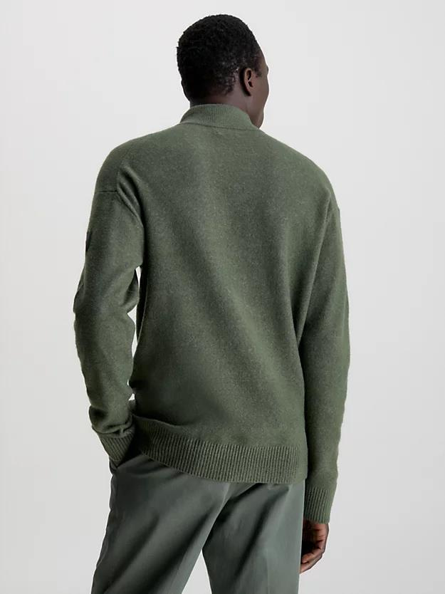 Calvin Klein Calvin Kleın Erkek Marka Logo Detaylı Regular Fit Uzun Kollu Yeşil Kazak K10K111960-LLP