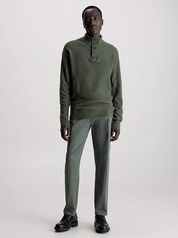 Calvin Klein Calvin Kleın Erkek Marka Logo Detaylı Regular Fit Uzun Kollu Yeşil Kazak K10K111960-LLP