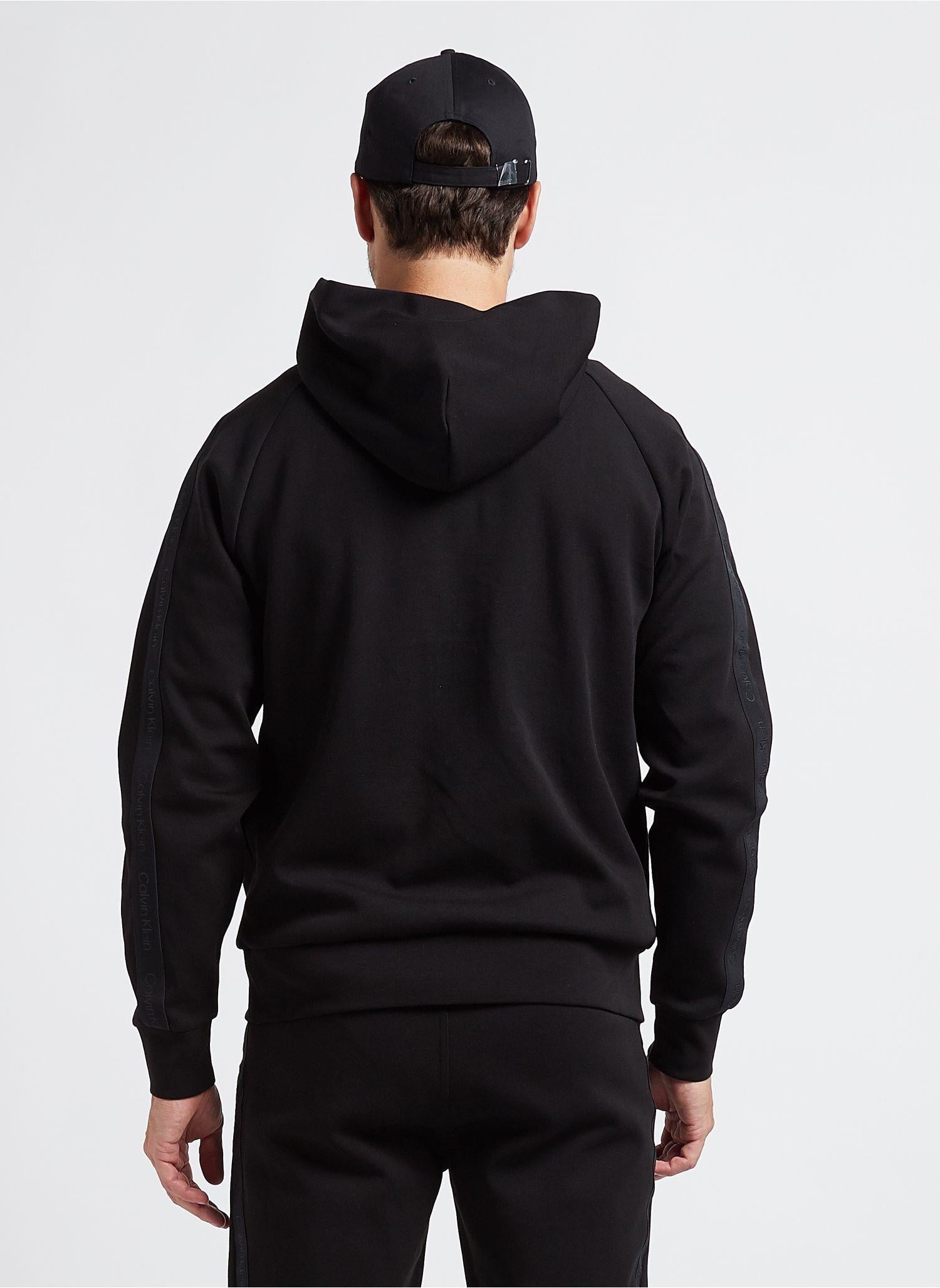 Calvin Klein Calvin Kleın Erkek Marka Logolu Uzun Kollu Rahat Siyah Sweatshirt K10K111813-BEH