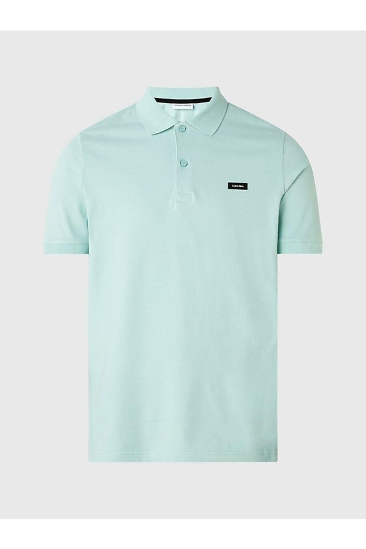 Calvin Klein Calvin Kleın Erkek Marka Logolu Polo Yakalı Organik Pamuklu Mavi1 Polo Yaka T-Shirt K10K111196-C04