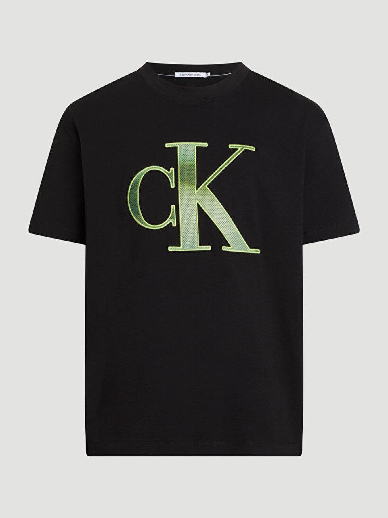 Calvin Klein Calvin Kleın Erkek Marka Logolu Pamuklu Günlük Kullanım Siyah T-Shirt J30J325029-BEH