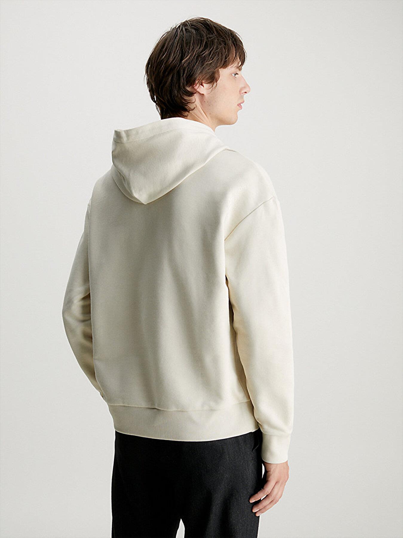 Calvin Klein Calvin Kleın Erkek Marka Logolu Kapüşonlu Uzun Kollu Rahat Günlük Turuncu Sweatshirt K10K110606-PB5