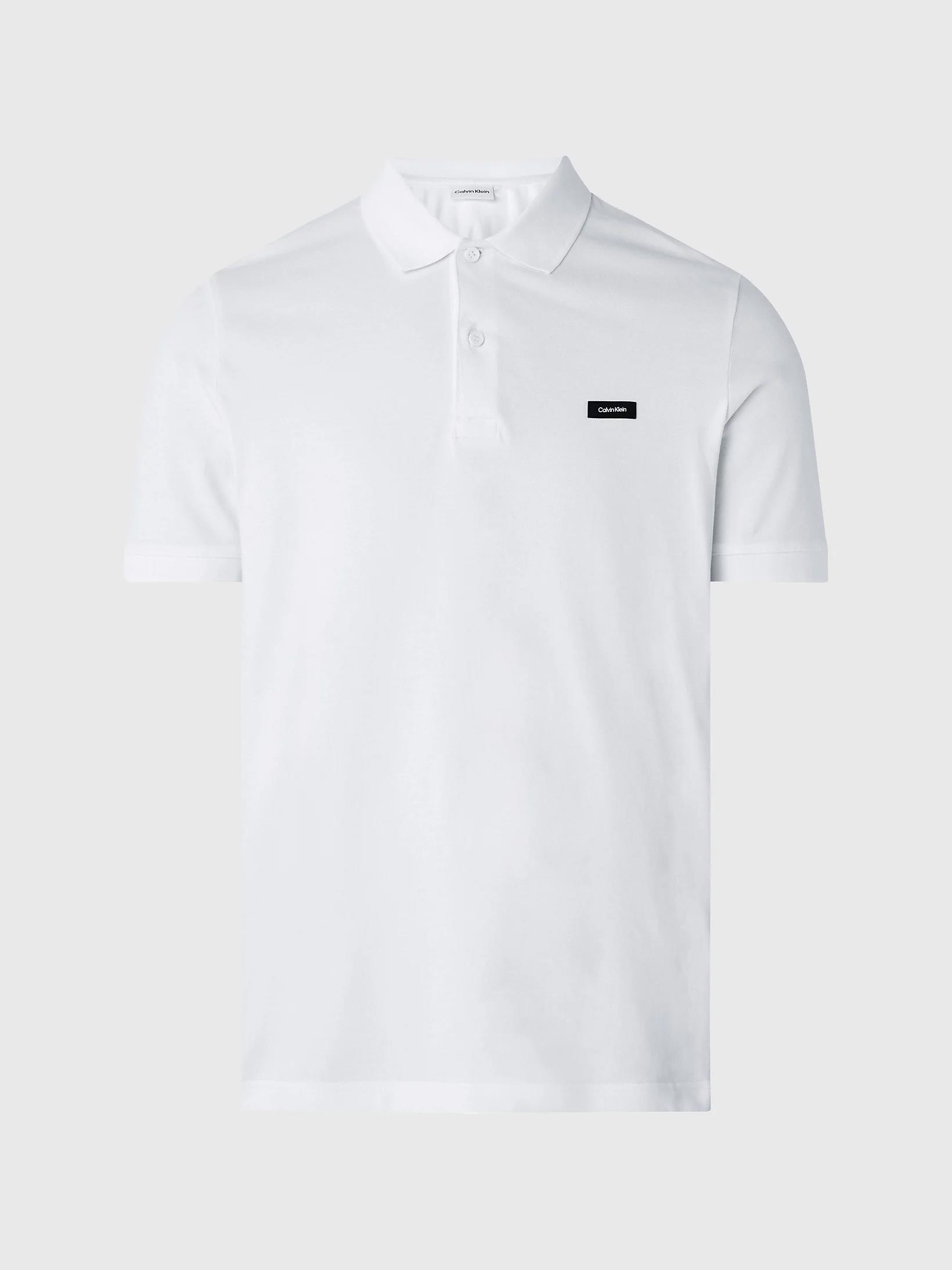 Calvin Klein Calvin Kleın Erkek Marka Logolu Polo Yakalı Organik Pamuklu Beyaz Polo Yaka T-Shirt K10K111196-YAF
