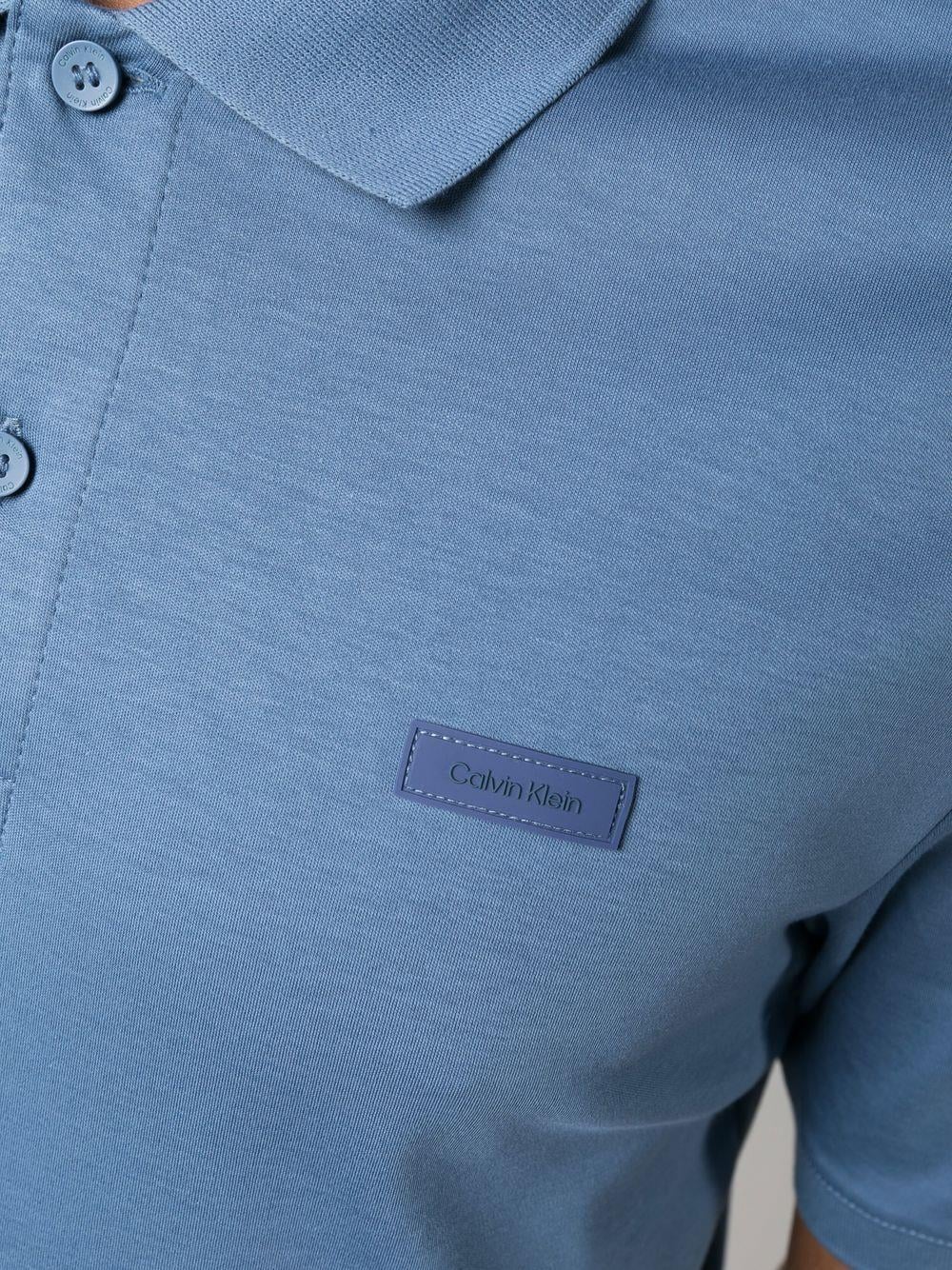 Calvin Klein Calvin Kleın Erkek Marka Logolu Polo Yakalı Organik Pamuklu Mavi2 Polo Yaka T-Shirt K10K111657-C4Q