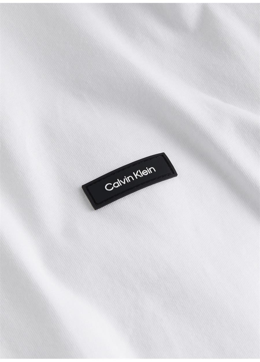 Calvin Klein Calvin Kleın Erkek Marka Logolu Pamuklu Günlük Kullanım Beyaz T-Shirt K10K111847-YAF