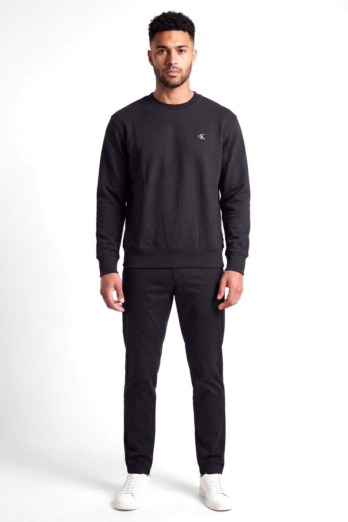 Calvin Klein Calvin Klein Erkek Normal Kalıp Pamuklu CK Logo İmzalı Uzun Kollu Siyah Sweatshirt LV04RG257G-UB1
