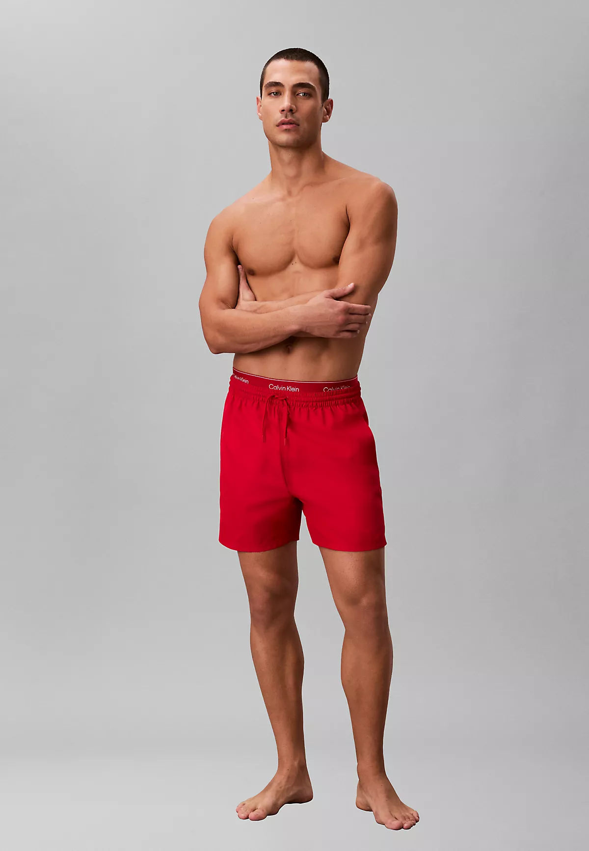 Calvin Klein Calvin Klein Erkek Normal Kesim Hızlı Kuruyan Kumaşlı Kırmızı Deniz Şortu LV00N61023-XU9