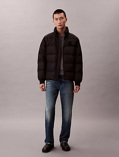 Calvin Klein Calvin Klein Erkek Normal Kalıp Kapitone Desenli Dik Yakalı CK Logolu Siyah Ceket LV14RE503G-UB1