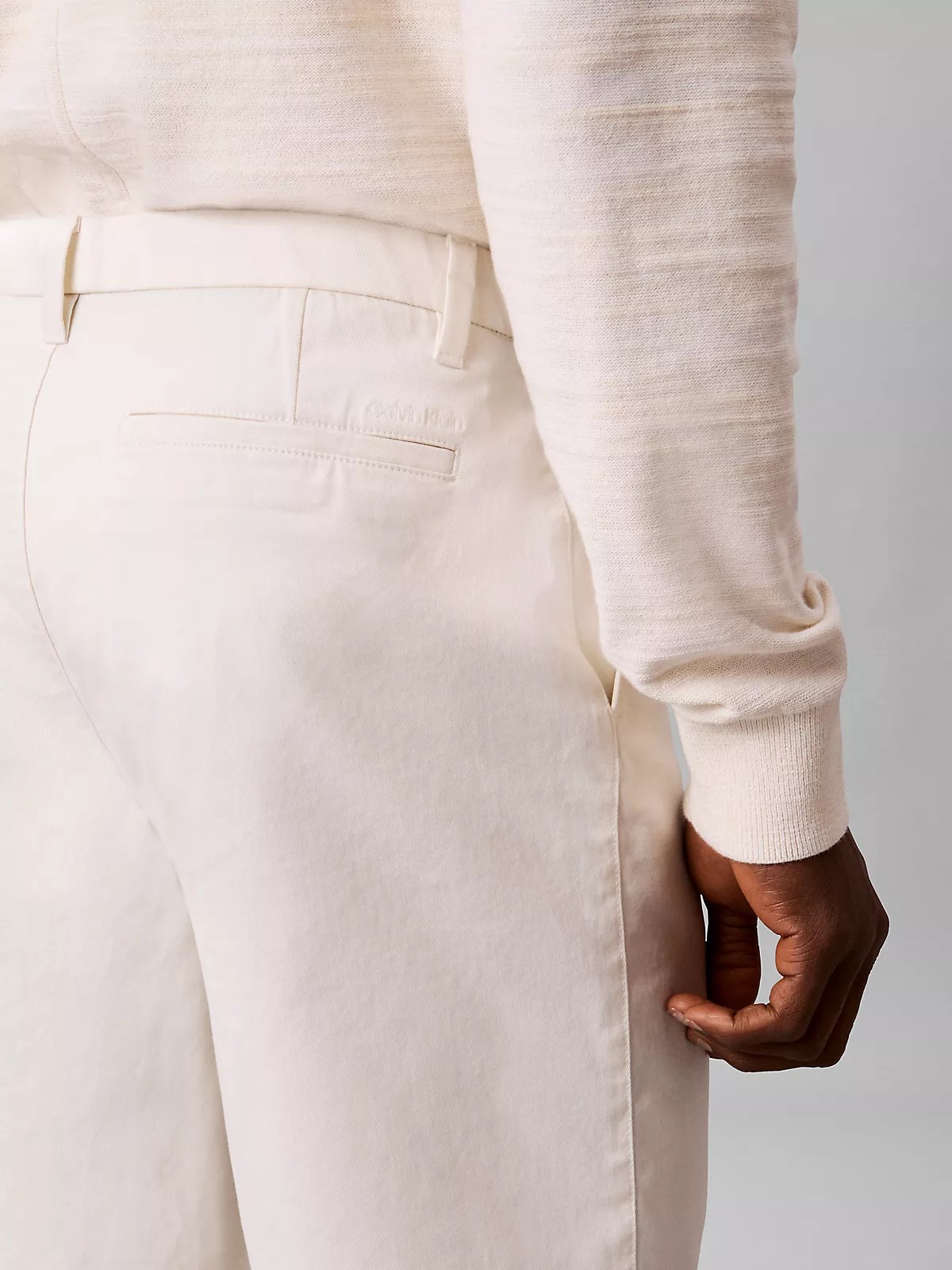 Calvin Klein Calvin Klein Erkek Normal Kesim Pamuklu Chino Beyaz Şort LV04LB600G-YAS