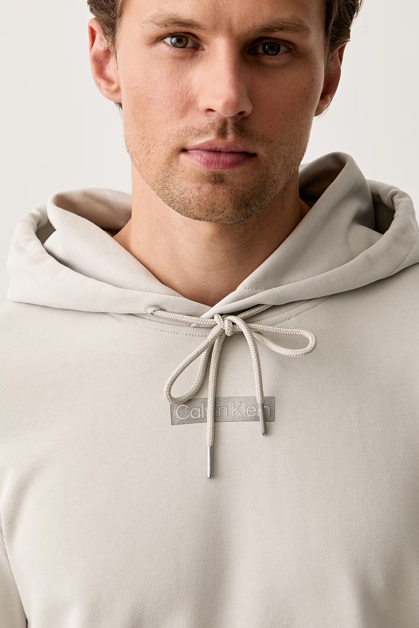 Calvin Klein Calvin Klein Erkek Normal Kesim Yüksek Pamuk İçerikli Kapüşonlu Uzun Kollu Bej Sweatshirt LV04RG276G-PDJ
