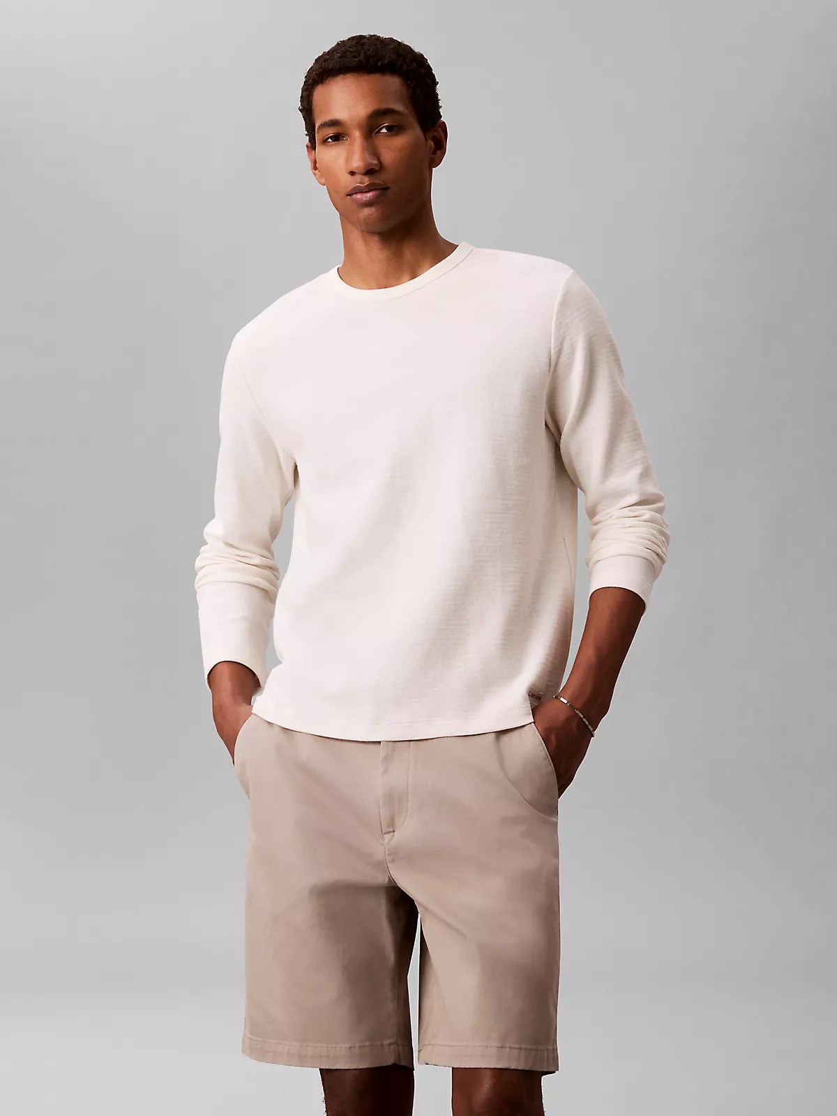 Calvin Klein Calvin Klein Erkek Normal Kesim Pamuklu Chino Bej Şort LV04LB600G-RAK