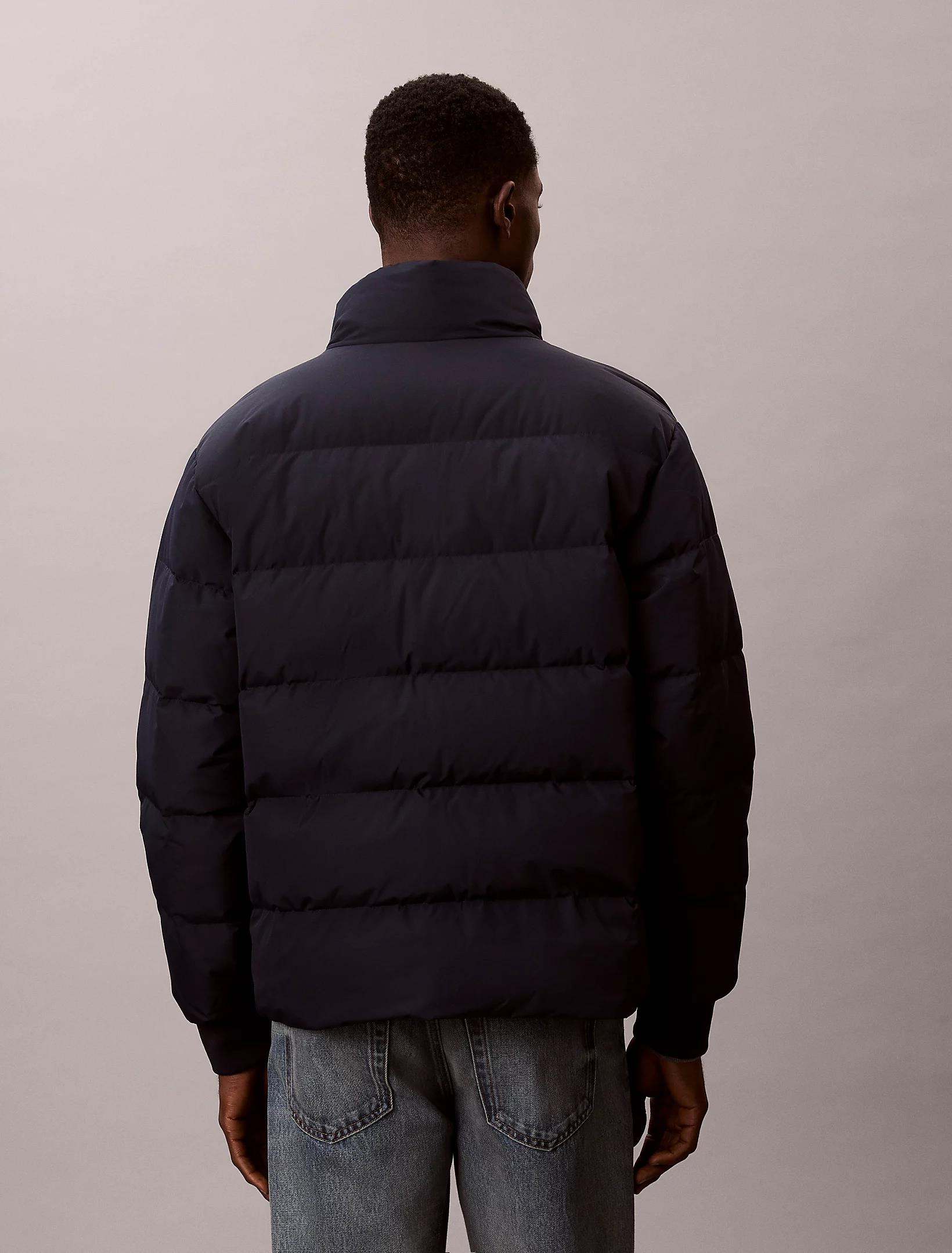 Calvin Klein Calvin Klein Erkek Normal Kalıp Kapitone Desenli Dik Yakalı CK Logolu Lacivert Ceket LV14RE503G-CEF