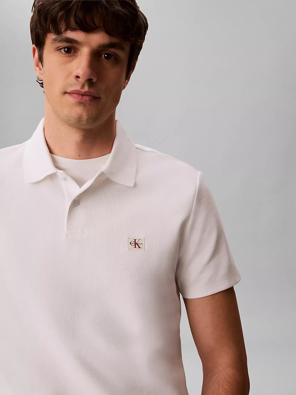 Calvin Klein Calvin Klein Erkek Normal Kesim Pamuk İçerikli Esnek Örme Kumaşlı Kısa Kollu Beyaz T-Shirt LV04RG217G-YAF