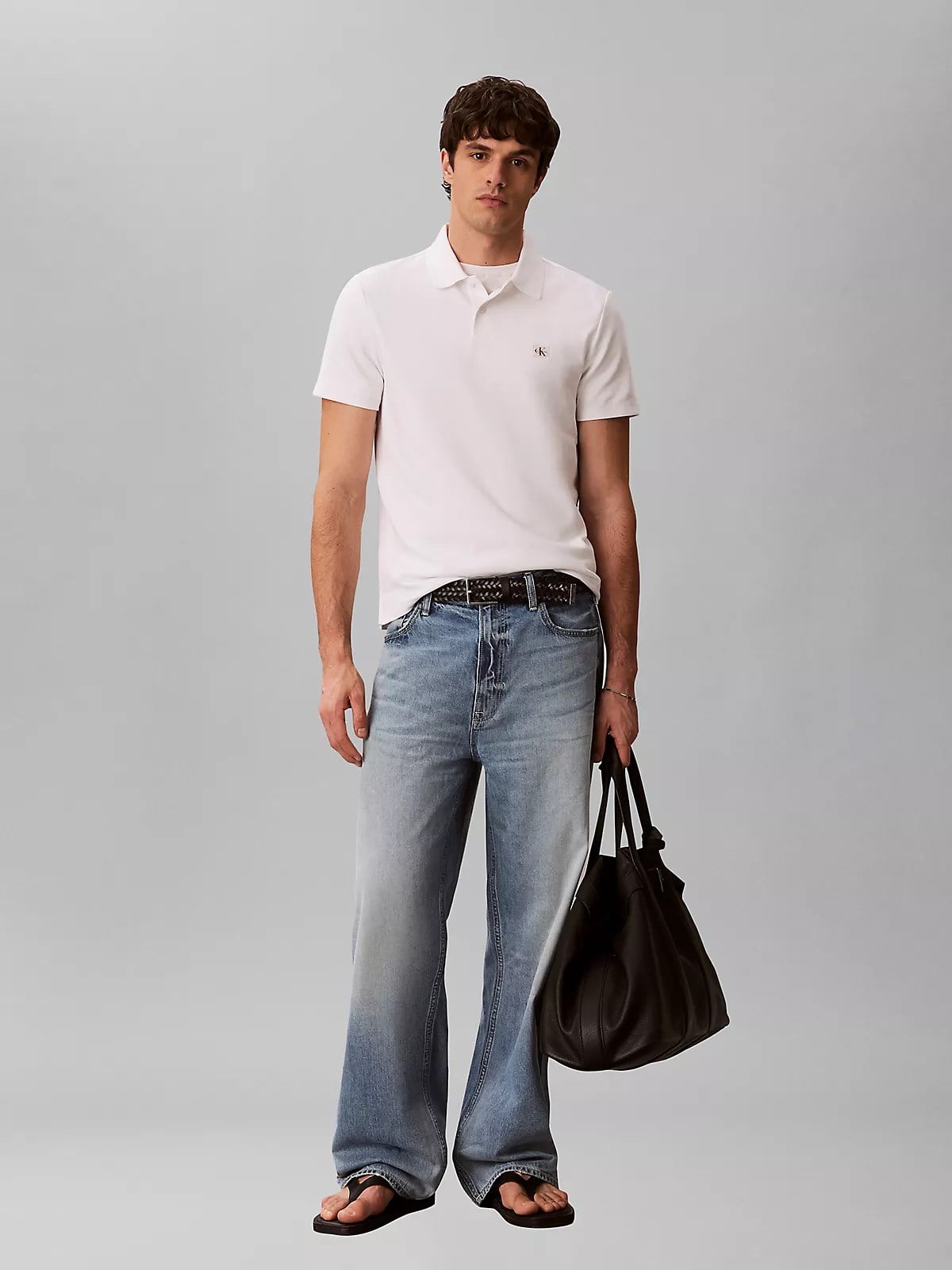 Calvin Klein Calvin Klein Erkek Normal Kesim Pamuk İçerikli Esnek Örme Kumaşlı Kısa Kollu Beyaz T-Shirt LV04RG217G-YAF