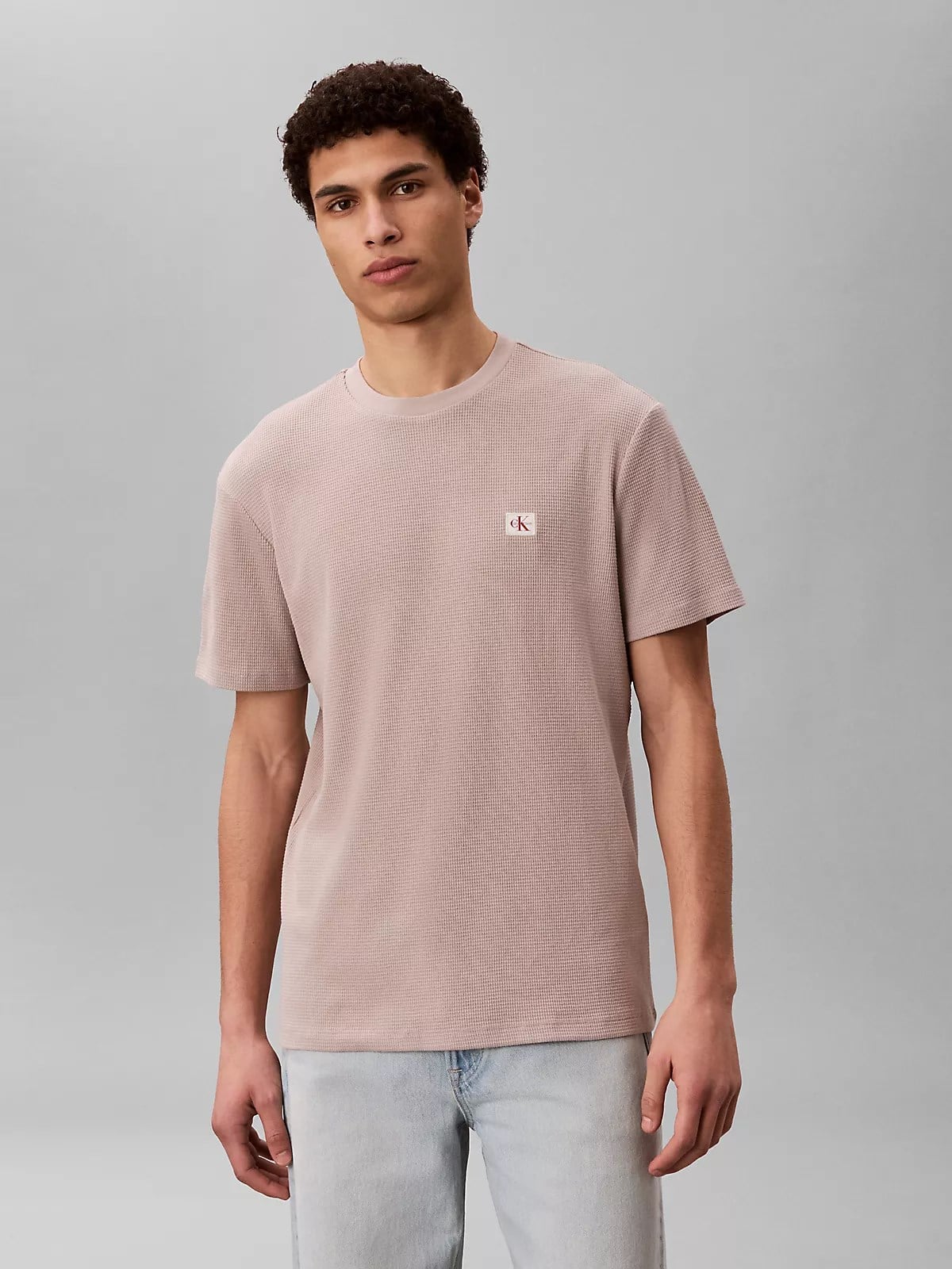 Calvin Klein Calvin Klein Erkek Normal Kesim Yuvarlak Yakalı Logo Etiketli Kısa Kollu Pembe T-Shirt LV04RD008G-K6B