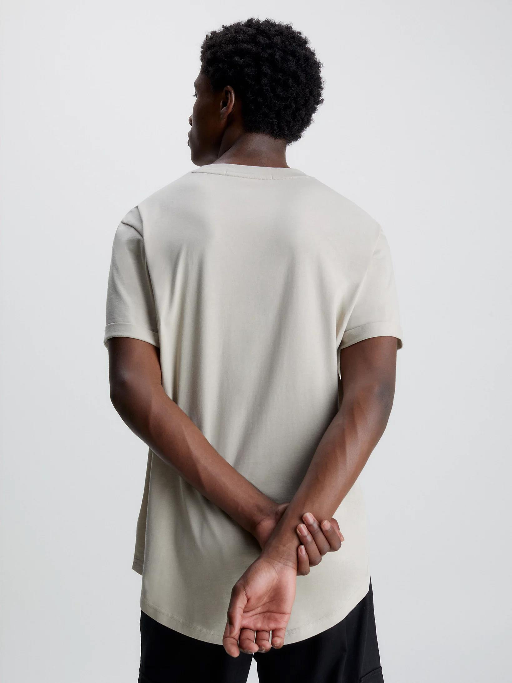 Calvin Klein Calvin Kleın Erkek Pamuklu Kısa Kollu Yuvarlak Yaka Ekru T-Shirt J30J323482-PED