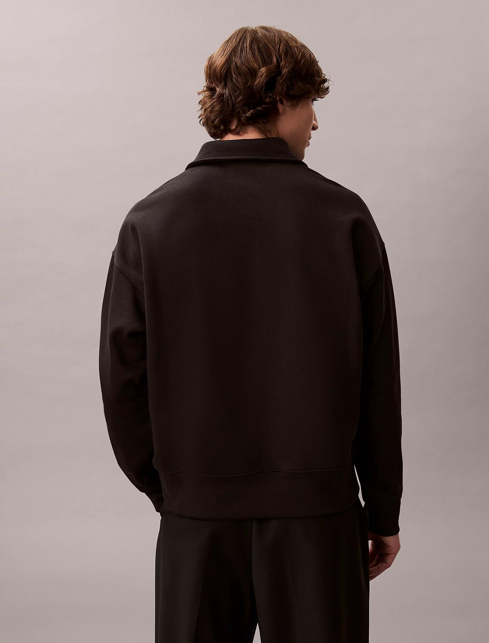 Calvin Klein Calvin Klein Erkek Pamuklu Bisiklet Yaka Uzun Kollu Siyah Sweatshirt LV14LE202G-UB1