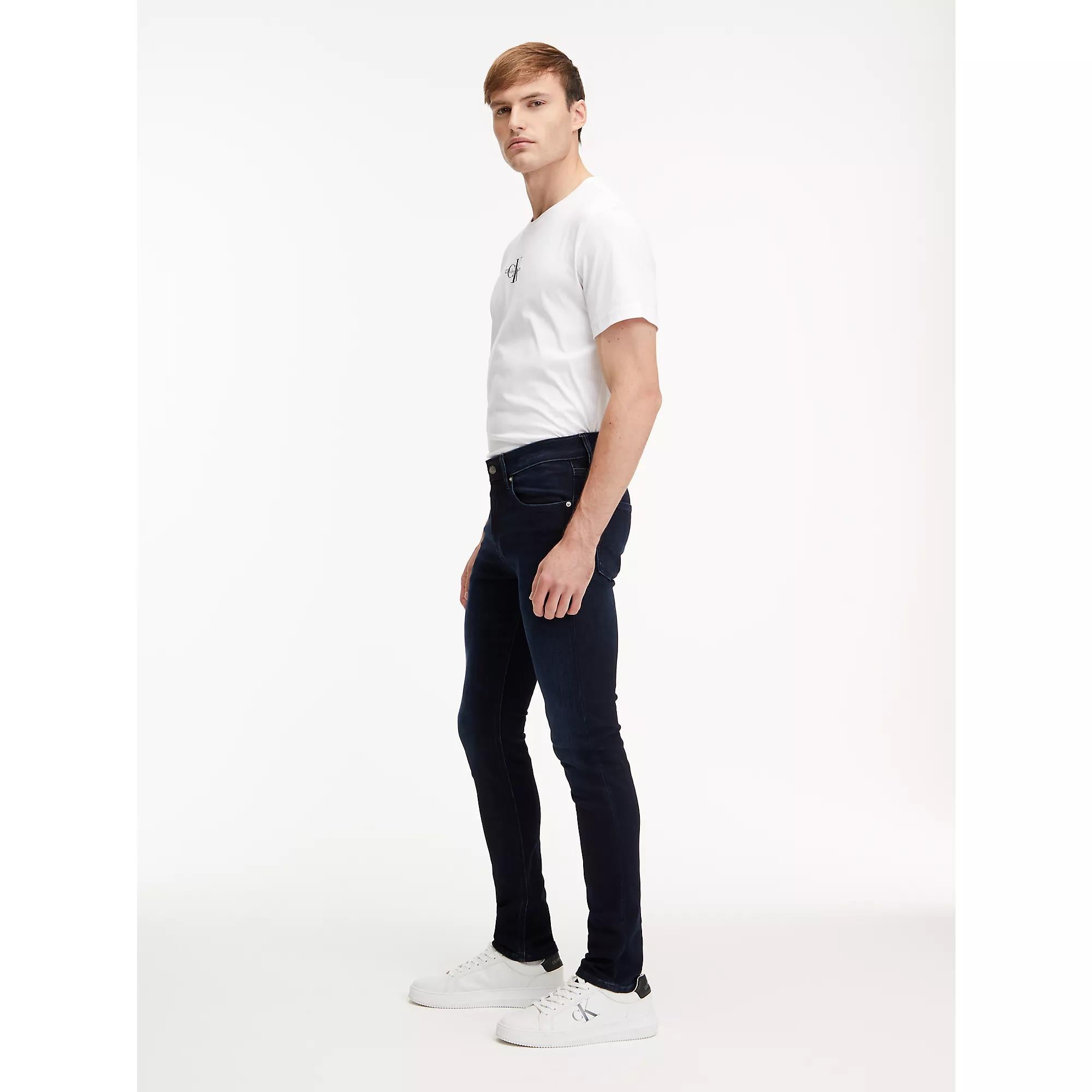 Calvin Klein Calvin Kleın Erkek Pamuklu Normal Bel 5 Cepli Düğmeli Mavi Jeans J30J323695-1BJ