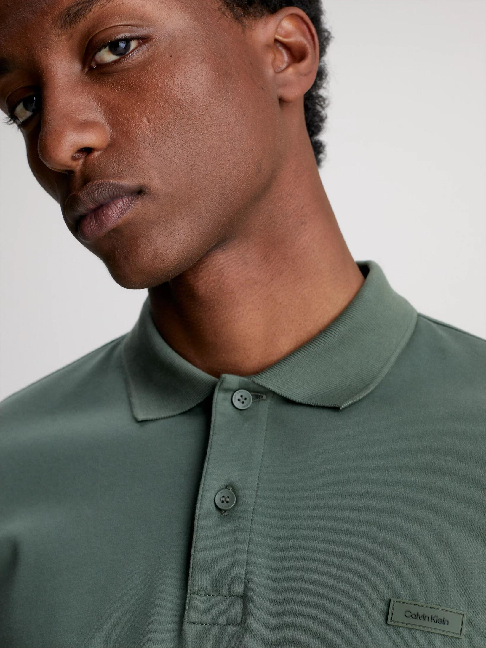 Calvin Klein Calvin Kleın Erkek Polo Yaka Uzun Kollu Pamuklu Rahat Kesim Yeşil Polo Yaka T-Shirt K10K111868-LLP